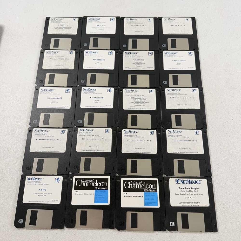 Chameleon Newt For Windows 3.5" Floppy NetManage Version 4.5 4.6 Lot Of 20